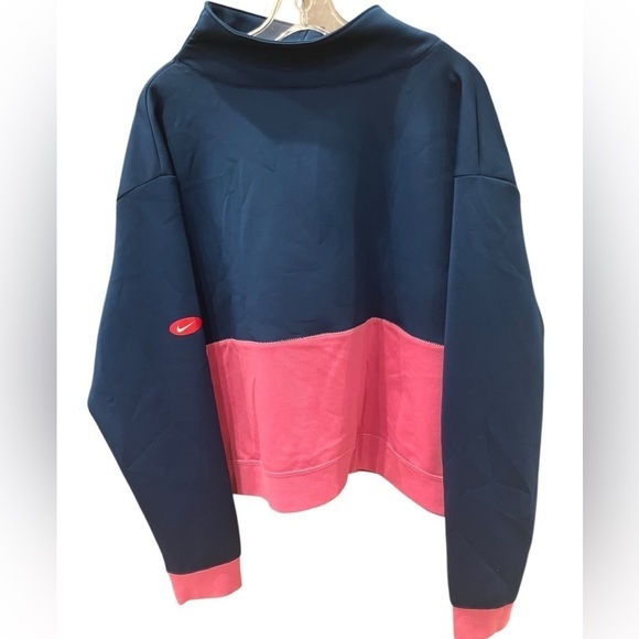 NEW Nike Pro Women Training Top Plus Sz 1X Dri-Fit Teal Pink 3/4 Zip Pullover - Picture 2 of 11